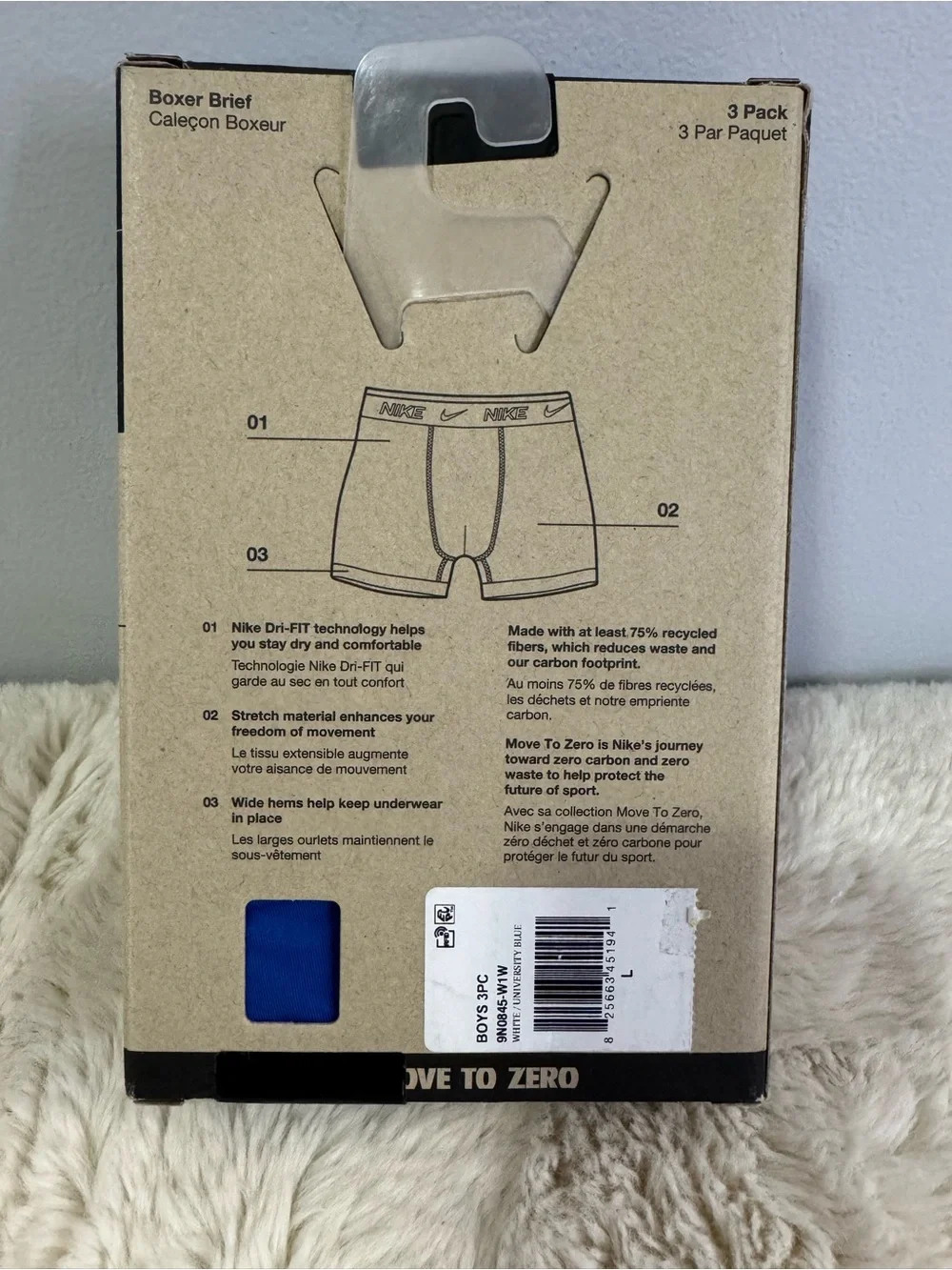 Nike Youth Dri-FIT Essentials Micro Boxer Briefs - Blue & Black (3-Pack)